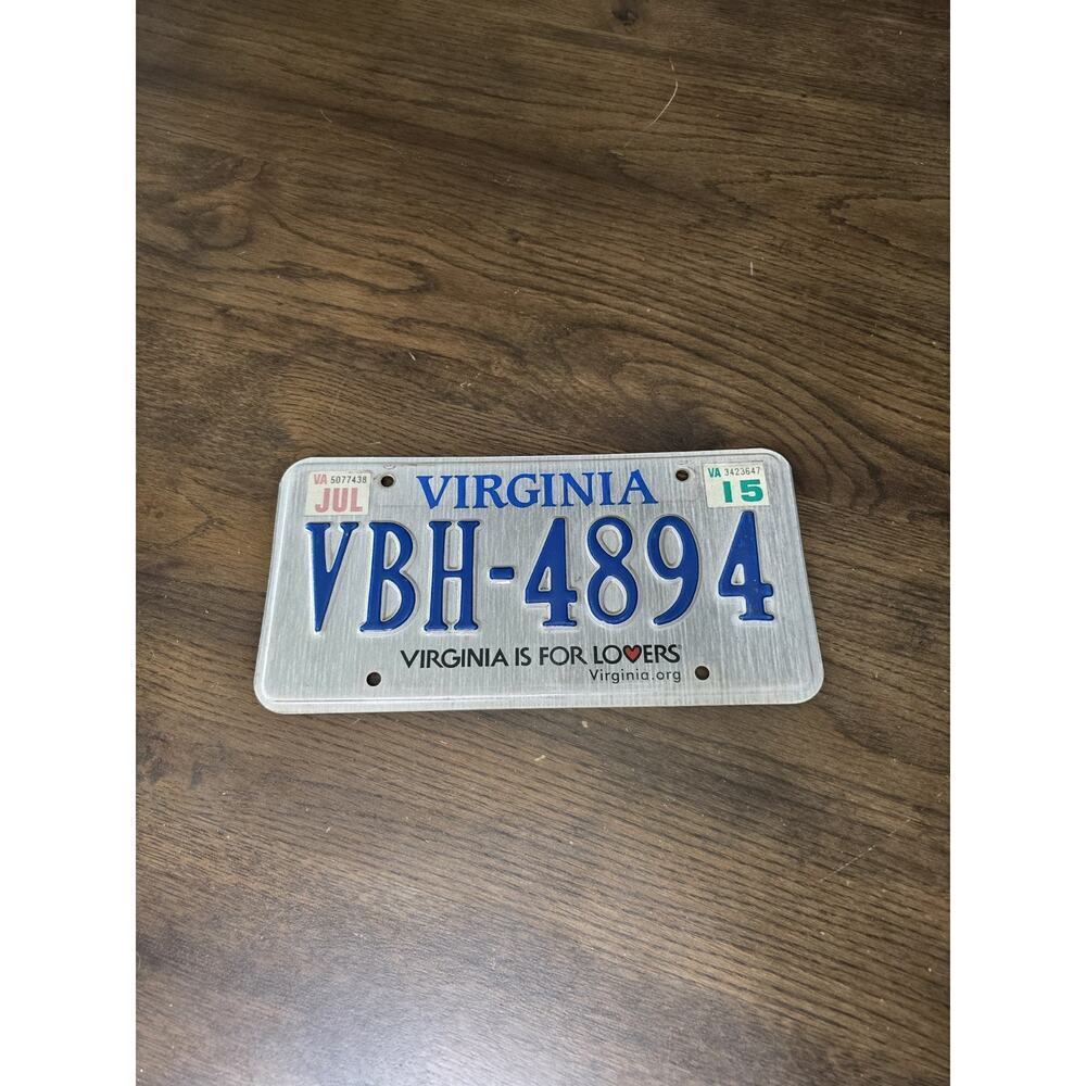 Vintage Virginia - Virginia is for Lovers US Car License Number‎ Plate VBH-4894